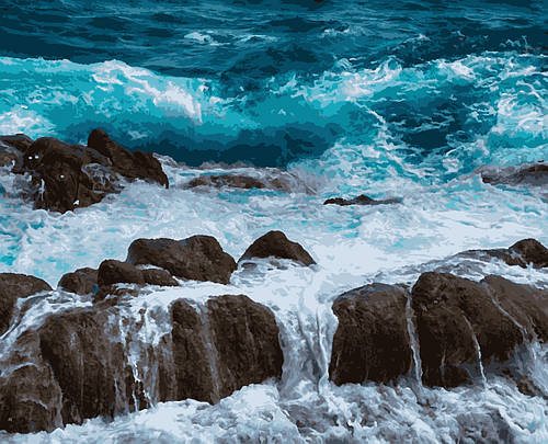Картина за номерами «Море, скелі»